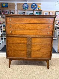 Vintage Mid Century Modern Dresser by Bassett Aztec Collection by Leo Jiranek