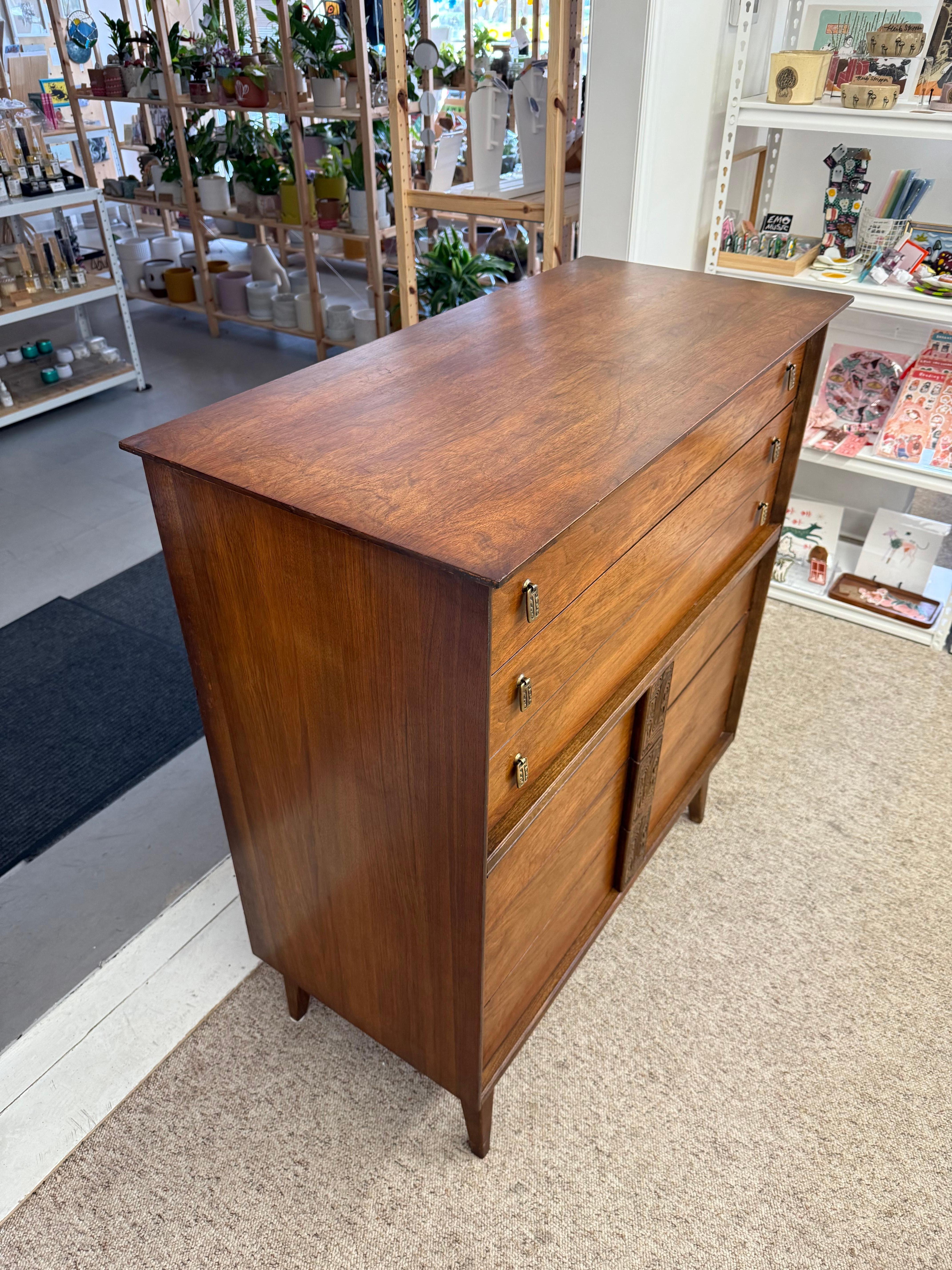 Mid-20th Century Vintage Mid Century Modern Dresser by Bassett Aztec Collection by Leo Jiranek For Sale