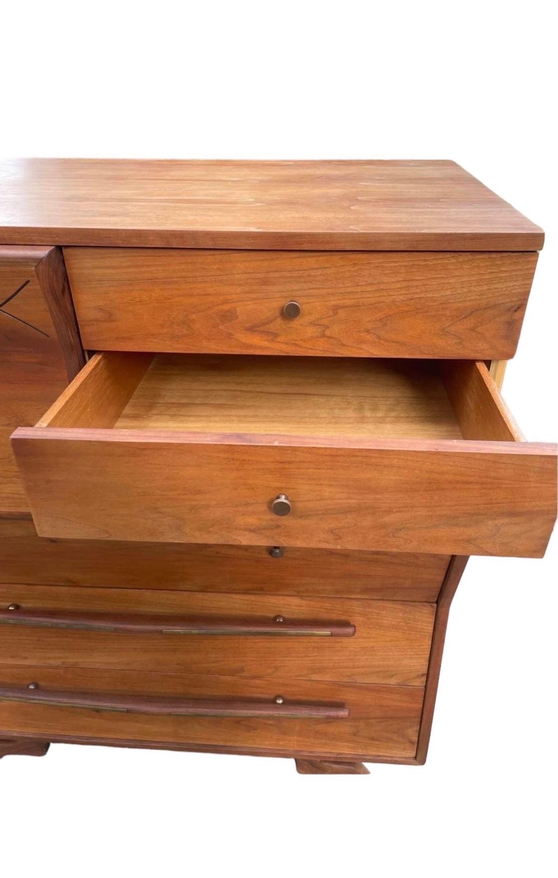 Vintage Mid Century Modern Dresser by John Cameron Custom Made Wood  For Sale 1