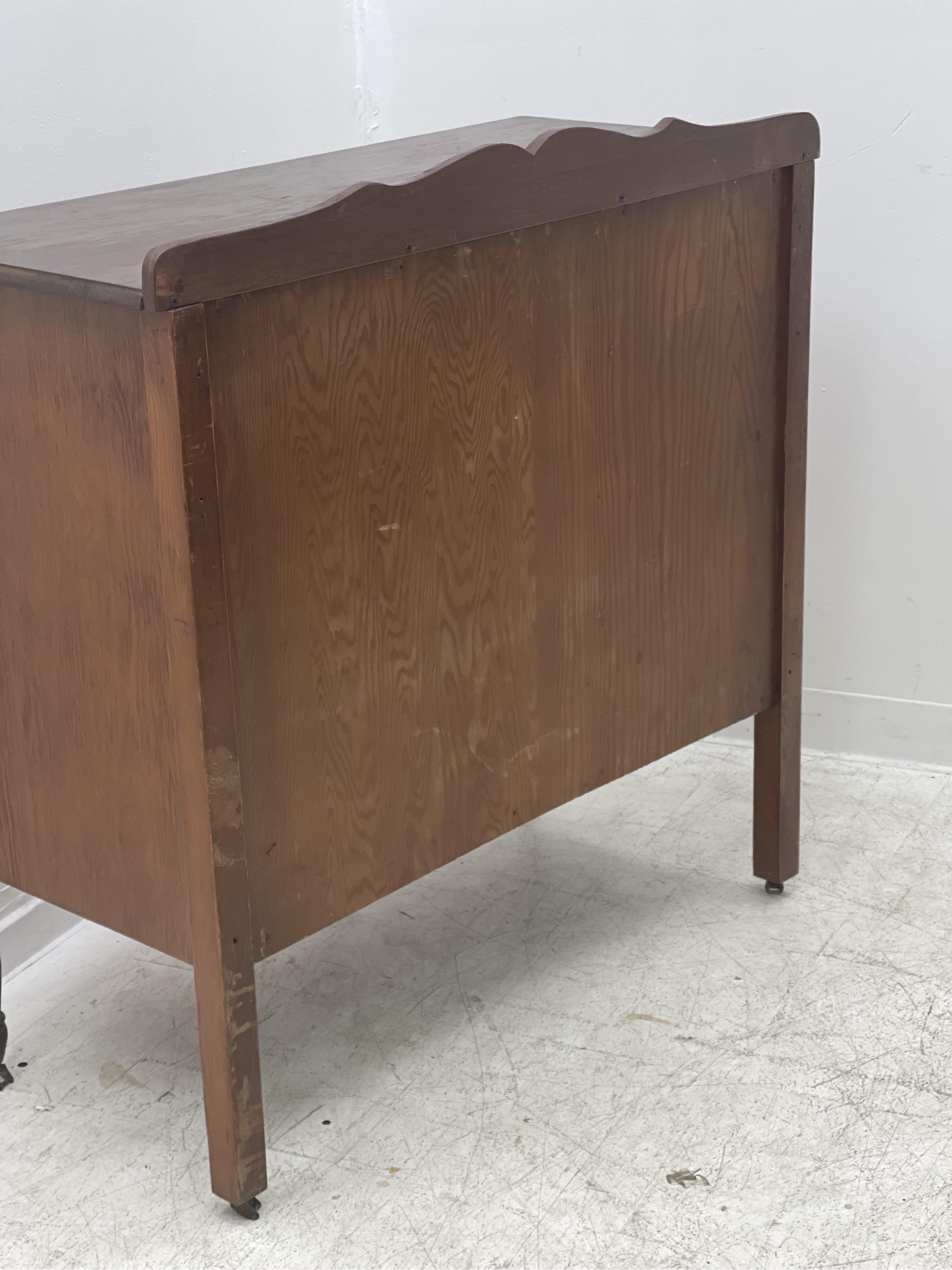 Late 20th Century Vintage Mid-Century Modern Dresser Cabinet Storage Drawers on Casters