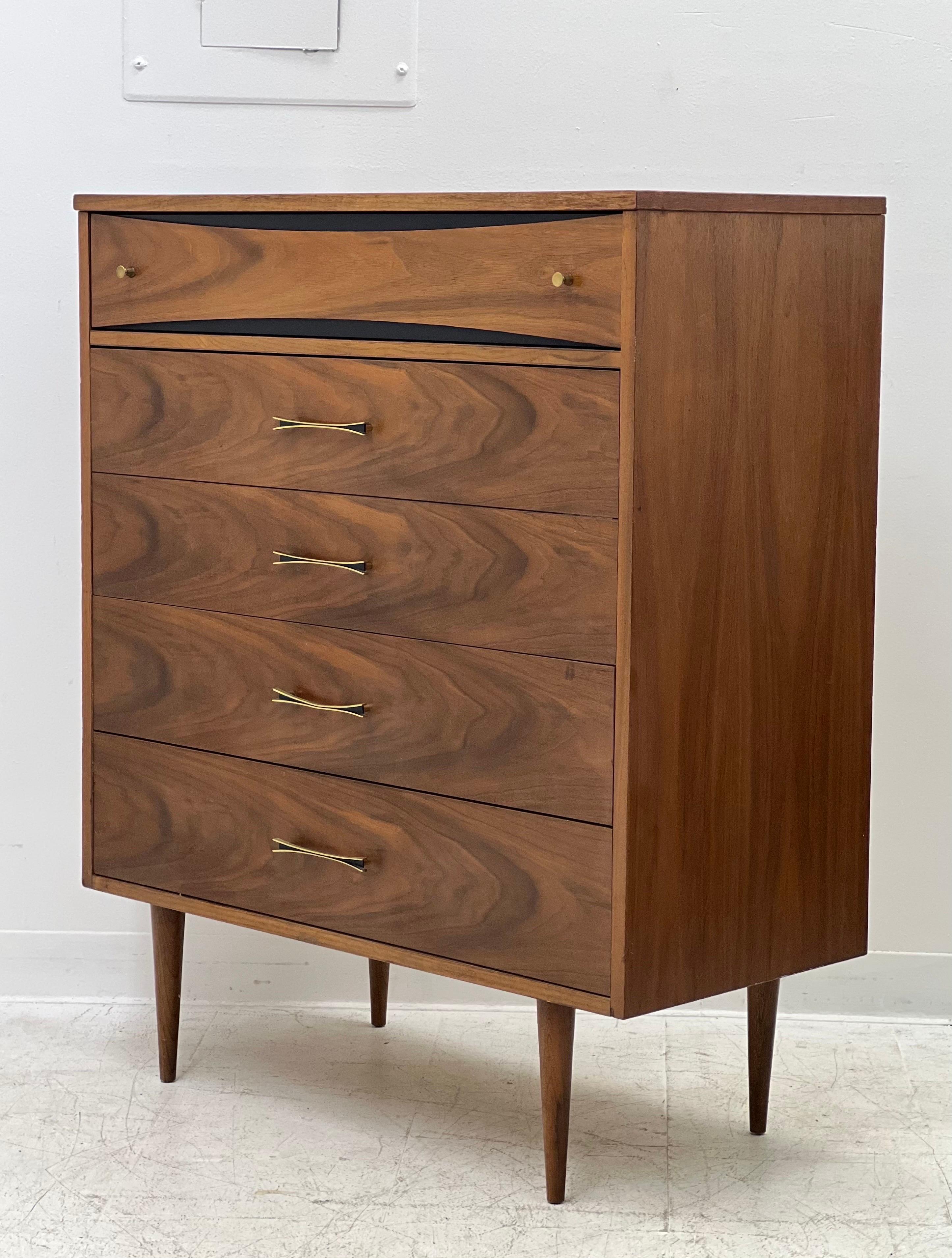 Vintage Mid Century Modern Dresser Dovetail Drawers Cabinet Storage 2