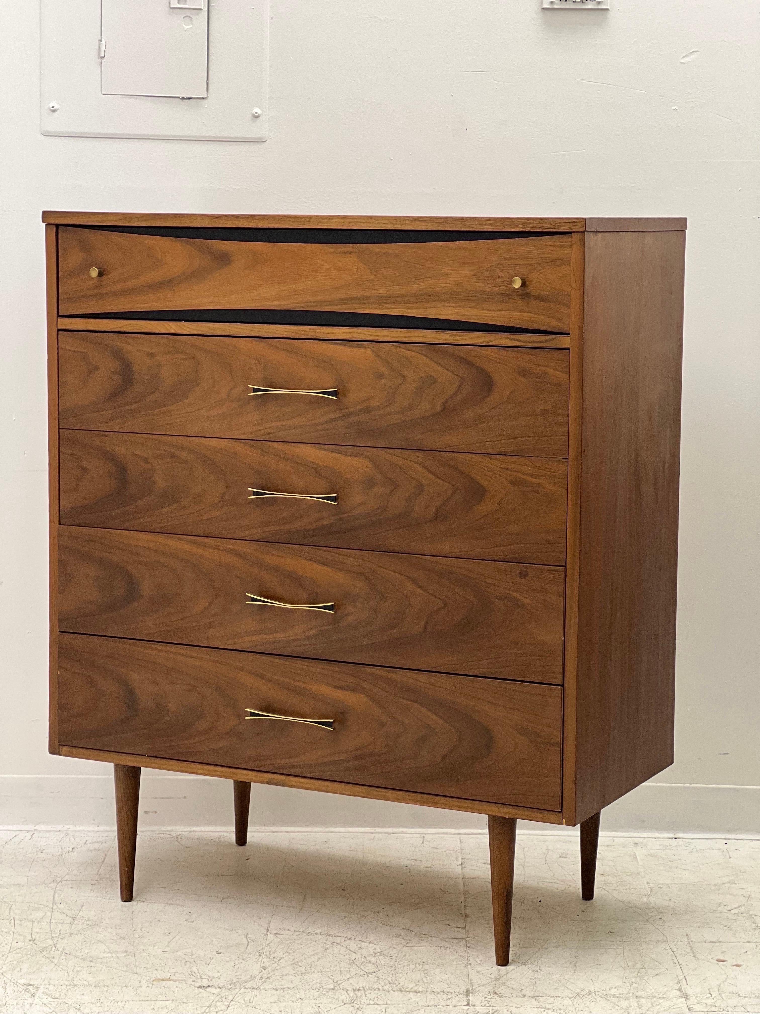 Mid-Century Modern Vintage Mid Century Modern Dresser Dovetail Drawers Cabinet Storage