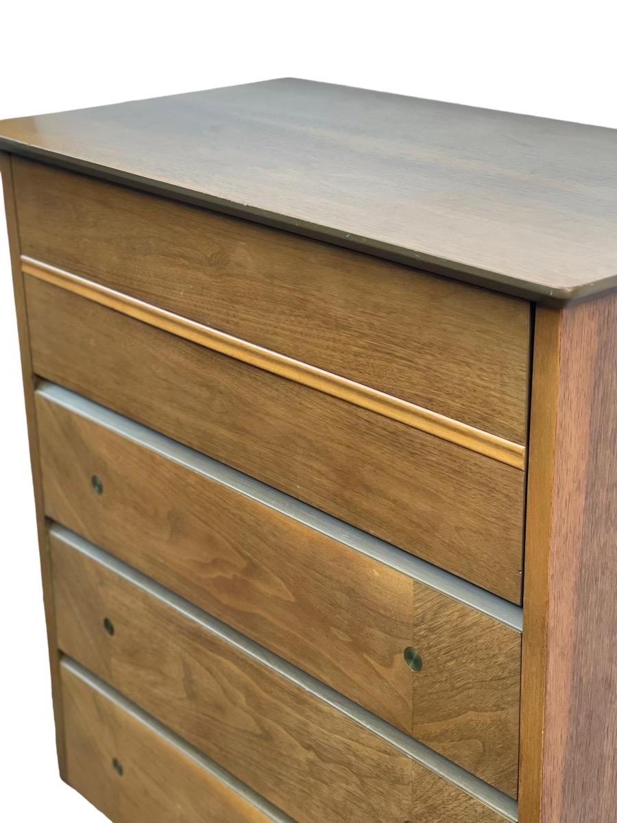 Wood Vintage Mid-Century Modern Dresser Dovetail Drawers