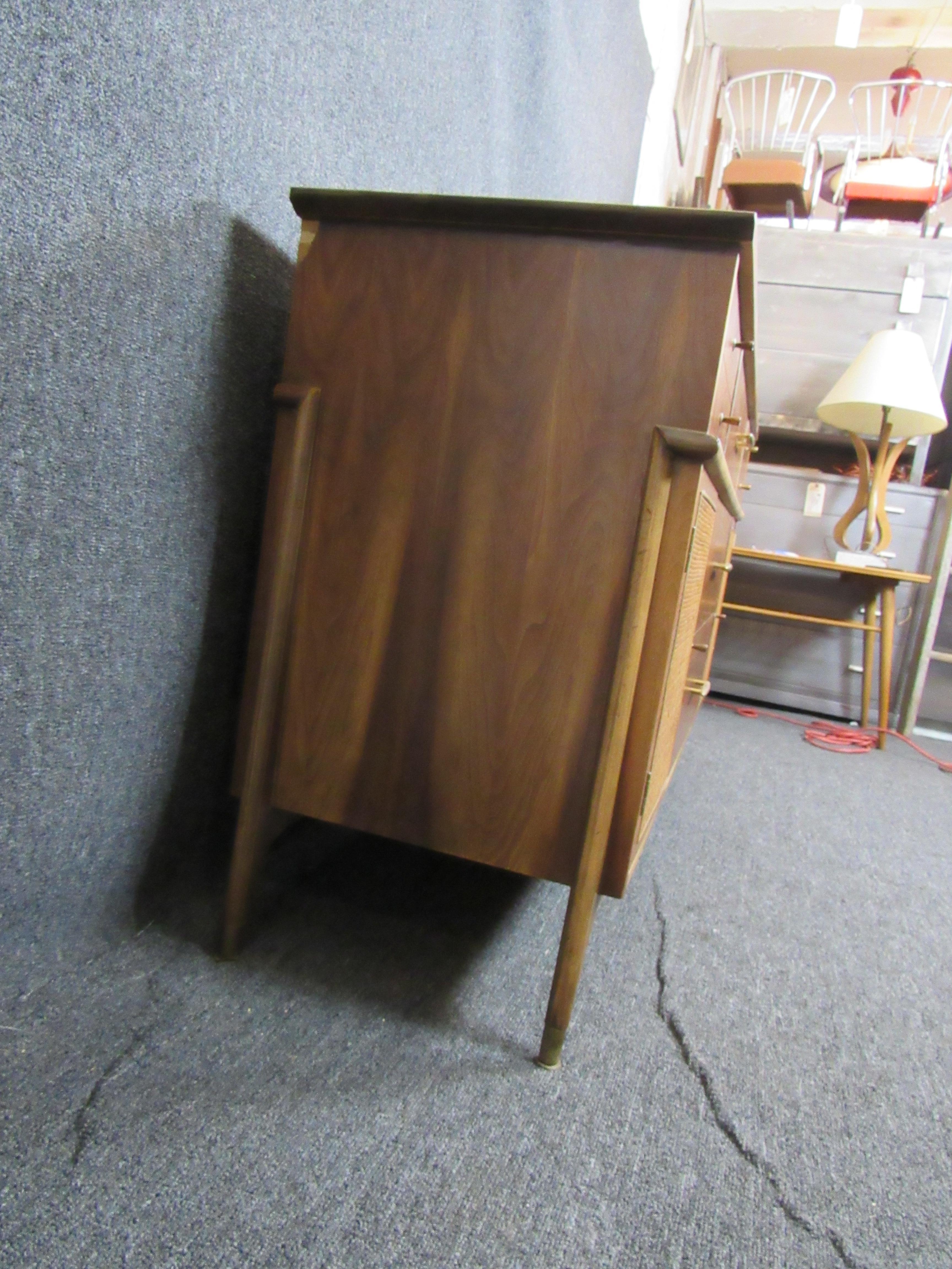 Mid-Century Modern Mid-Century Walnut & Cane Sideboard by Modernage Furniture For Sale