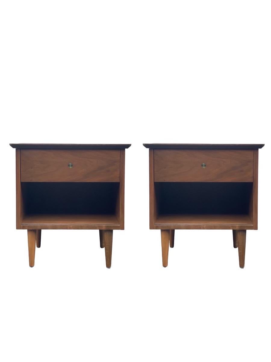 Vintage Mid-Century Modern Dresser Set. Dovetail Drawers 

Dimensions. Tall bay. 34 W ; 18 D ; 42 H
 Low Boy. 64 W ; 18 D ; 31 H
 End Table 21 W ; 16 D ; 22 1/2 H.