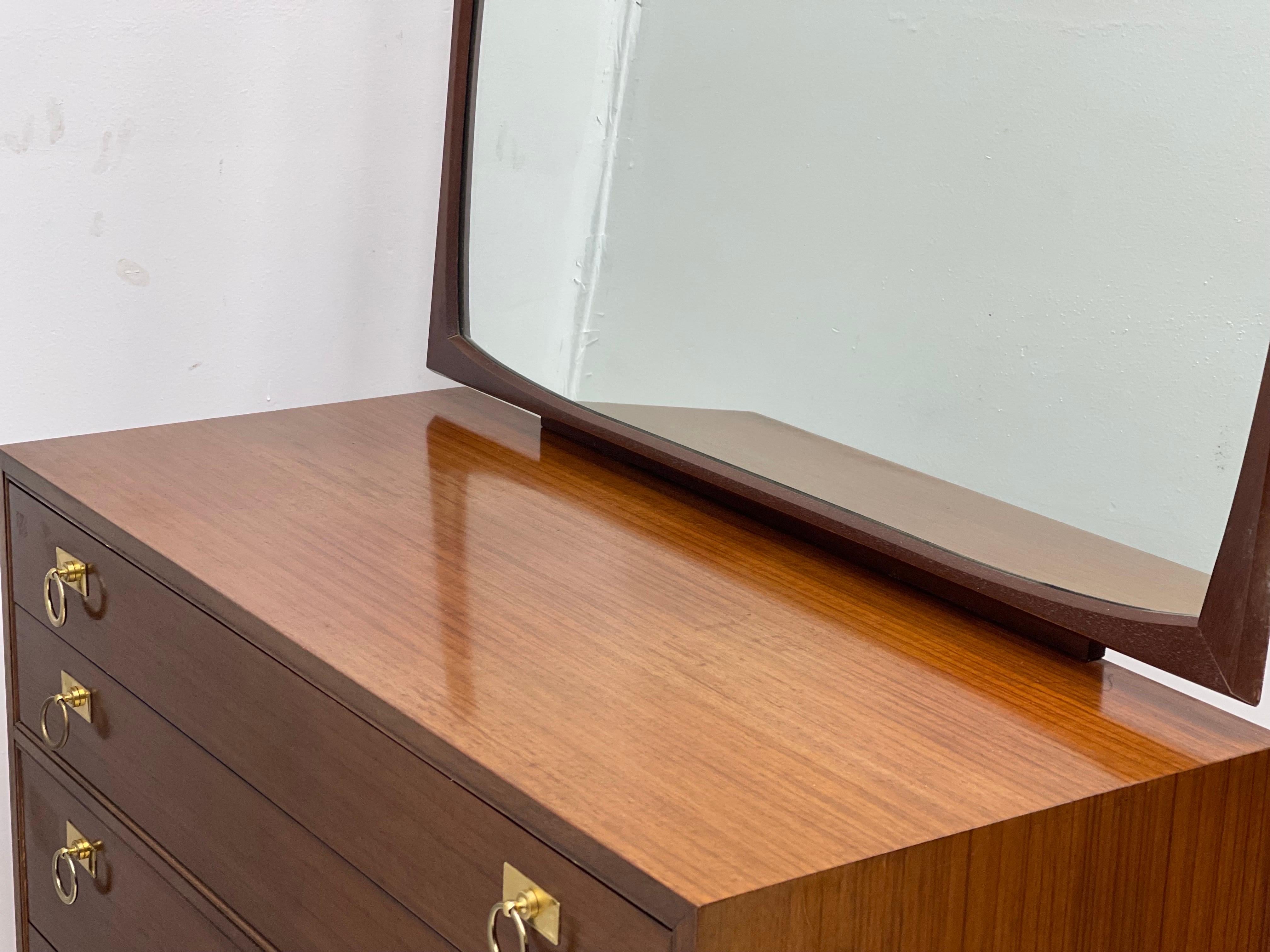 Vintage Mid Century Modern Dresser with Mirror For Sale 1