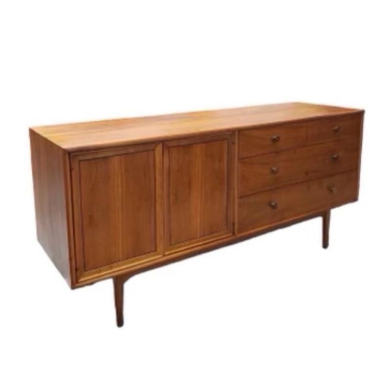 Wood Vintage Mid Century Modern Drexel Declaration Dresser Set . Sold Walnut For Sale
