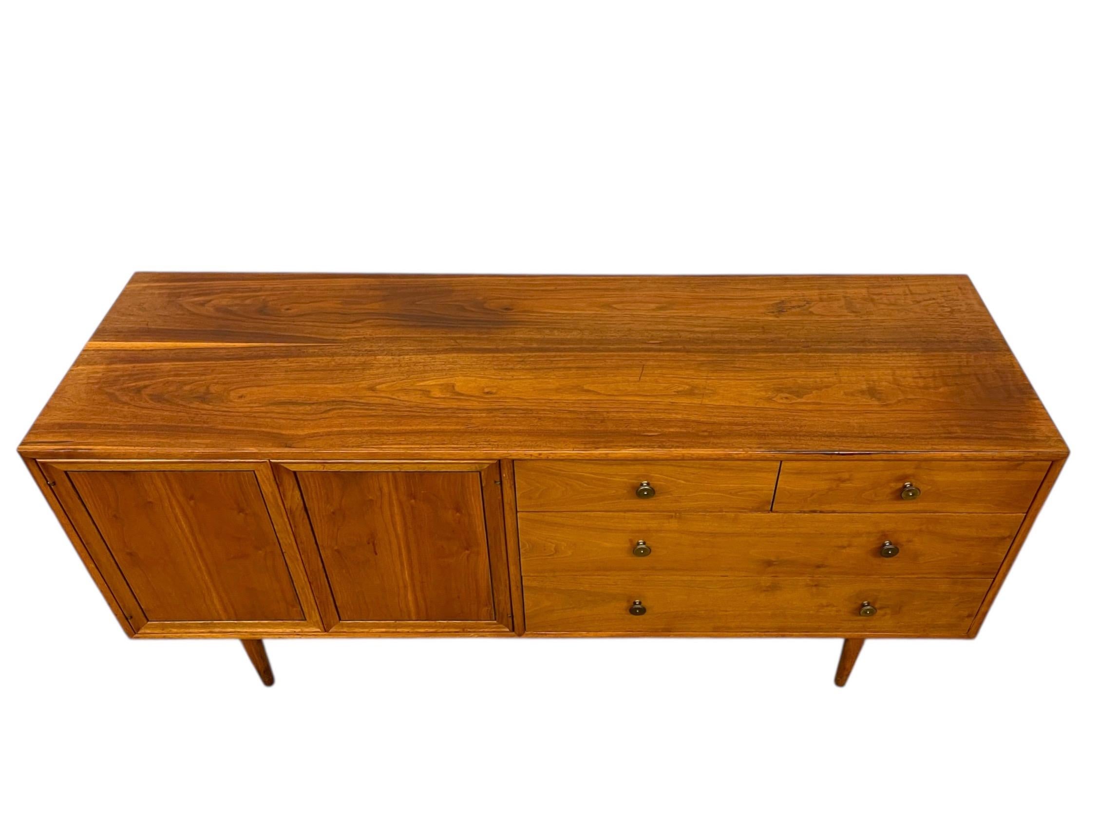 Mid-20th Century Vintage Mid Century Modern Drexel Declaration Solid Walnut Dresser or Credenza For Sale