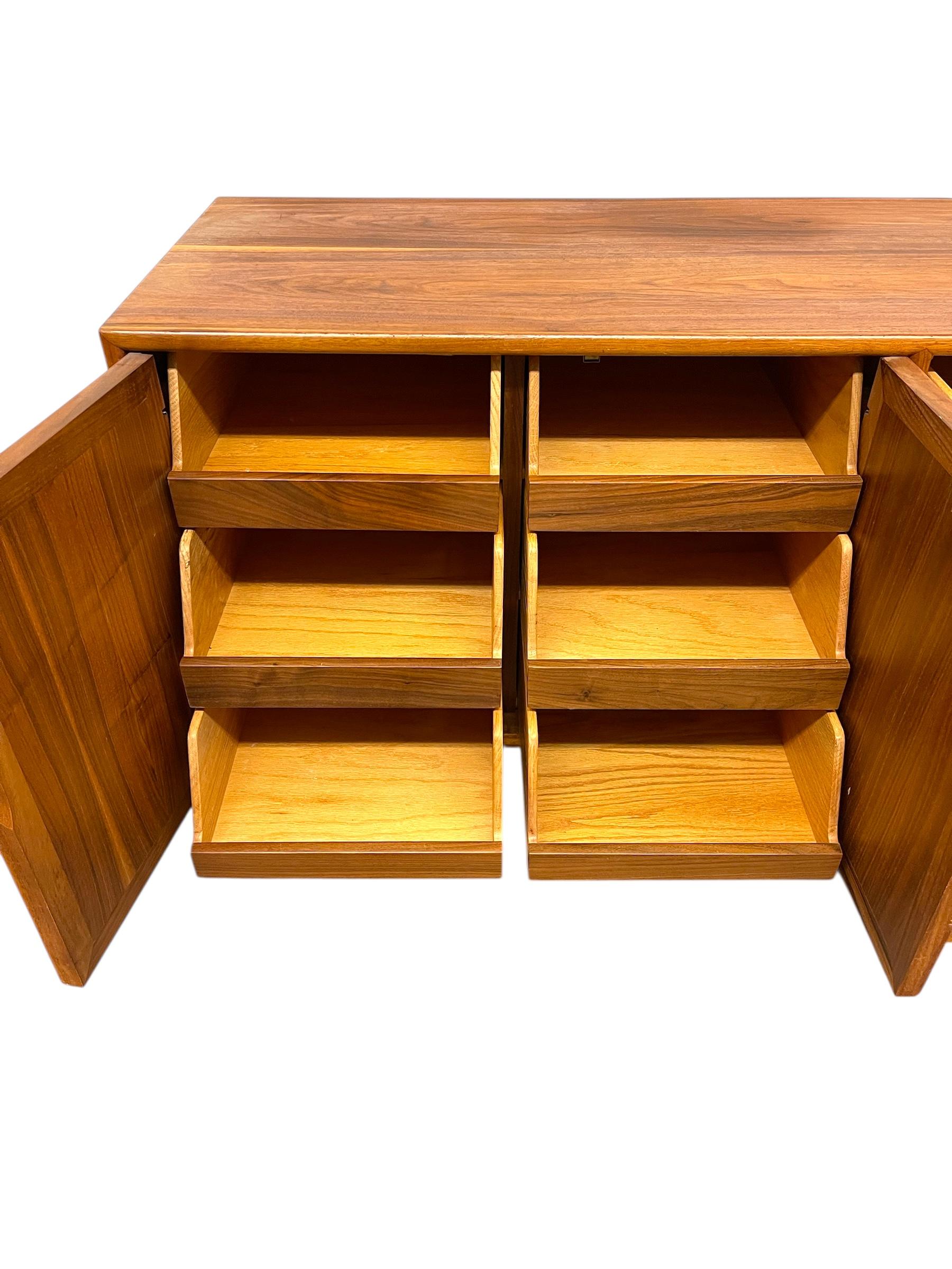 Vintage Mid Century Modern Drexel Declaration Solid Walnut Dresser or Credenza For Sale 1