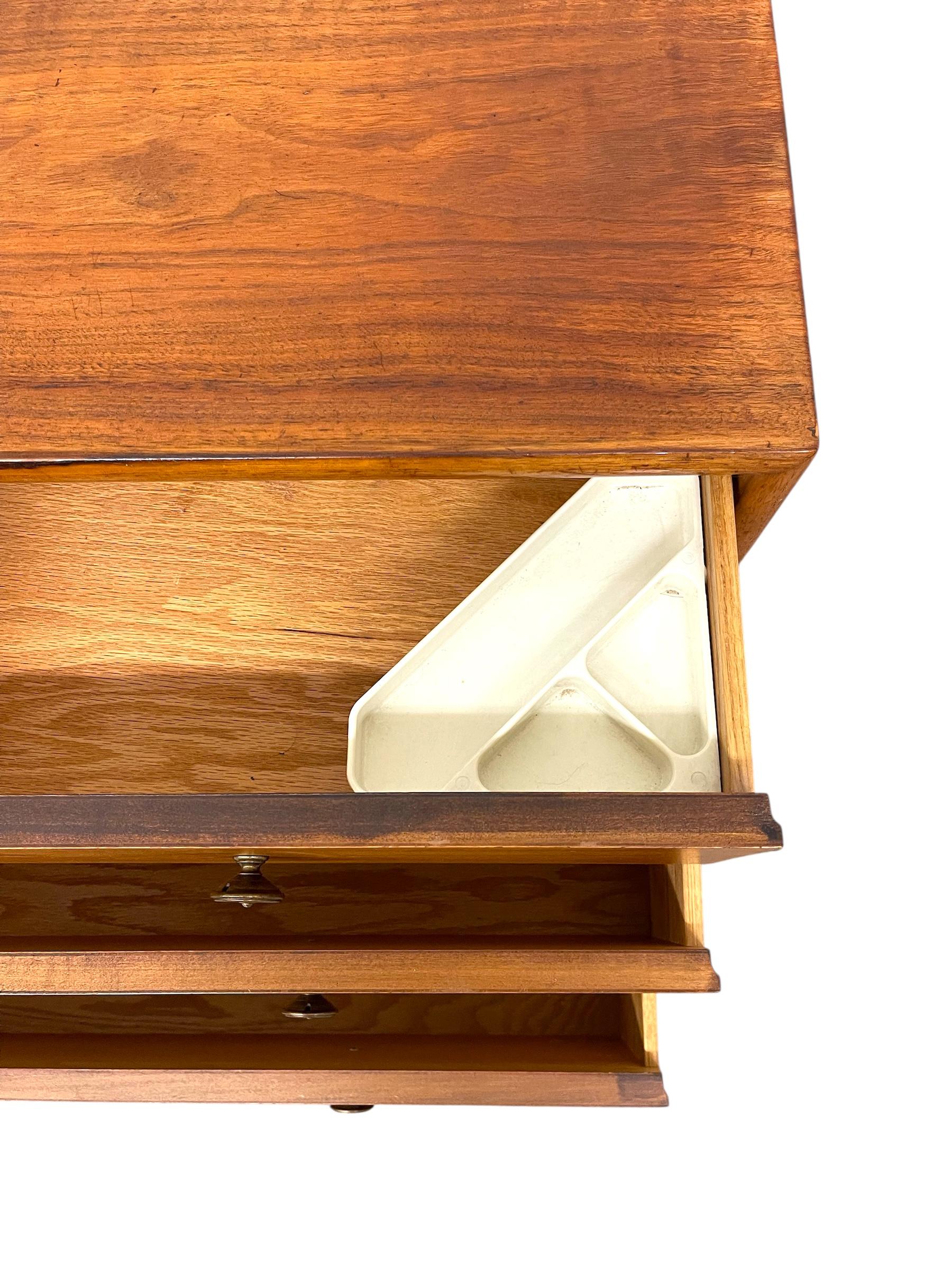 Vintage Mid Century Modern Drexel Declaration Solid Walnut Dresser or Credenza For Sale 4