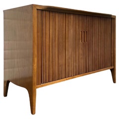 Vintage Mid-Century Modern Drexel Declaration Tambour Doors Credenza Cabinet
