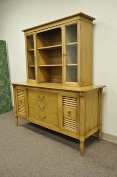 Vintage Mid-Century Modern Drexel Sirocco Blonde China Cabinet Credenza Display
