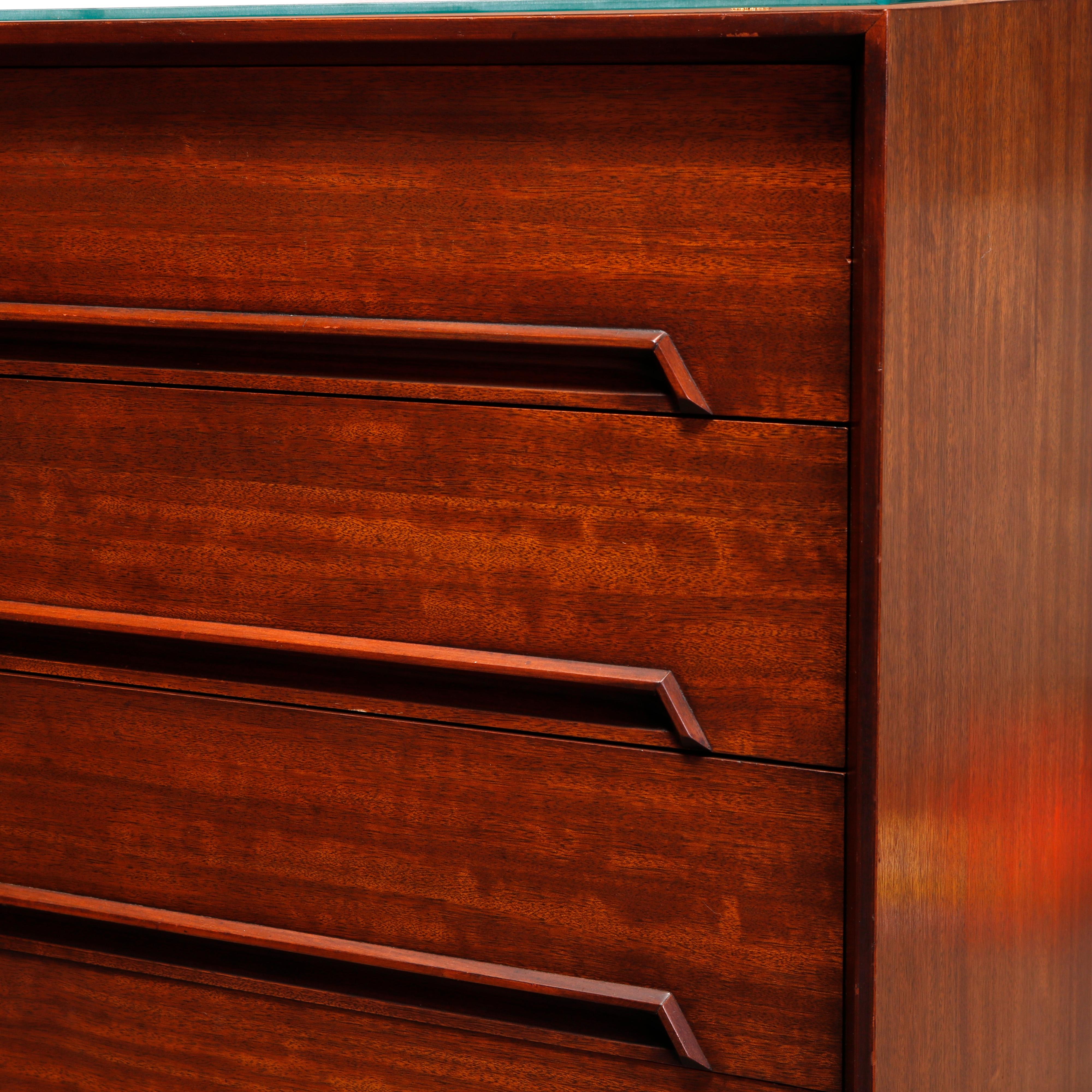 Mid-Century Modern Drexel Walnut Five-Drawer Dresser, Perspective, 20th Century 5