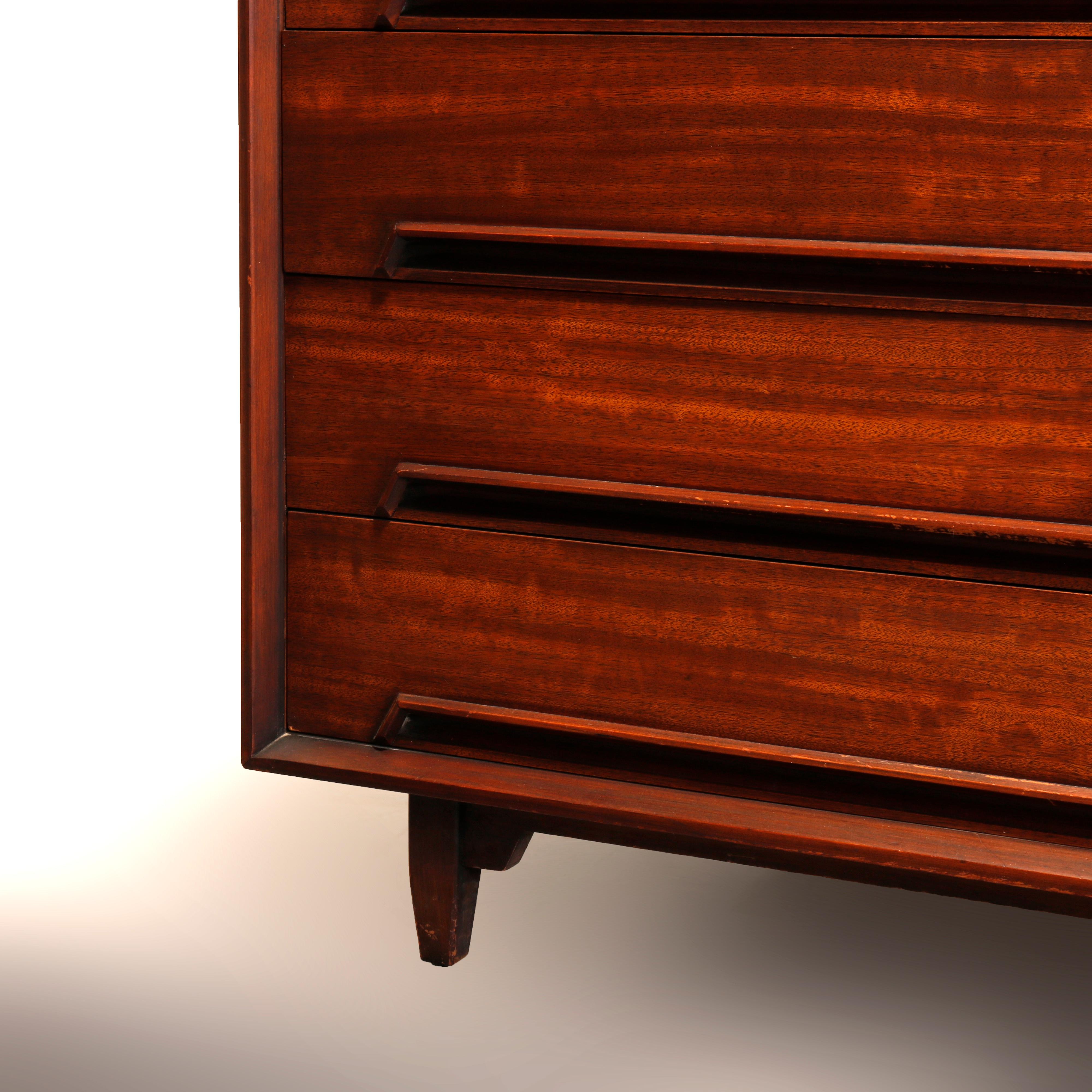 Mid-Century Modern Drexel Walnut Five-Drawer Dresser, Perspective, 20th Century 6