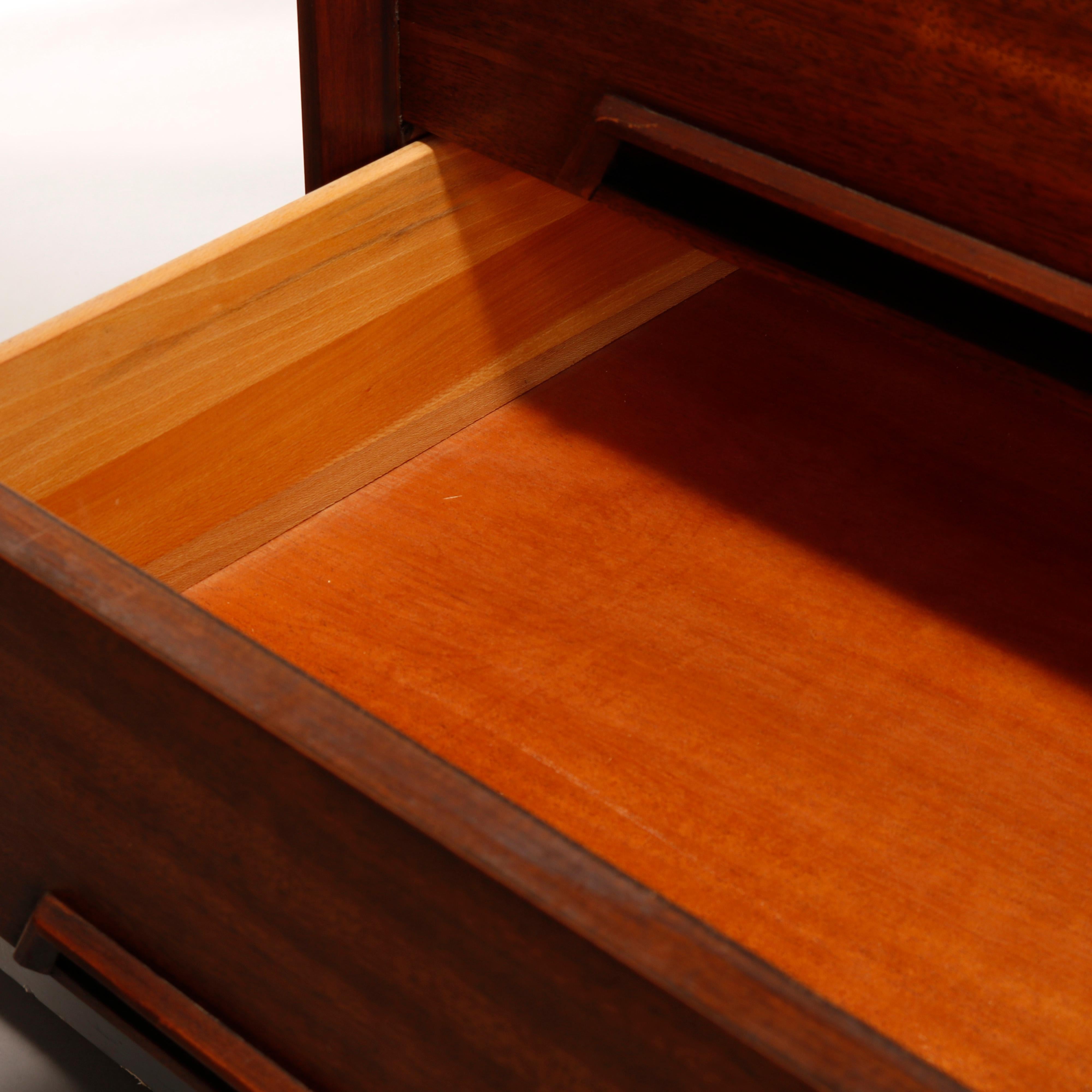 Mid-Century Modern Drexel Walnut Five-Drawer Dresser, Perspective, 20th Century 9