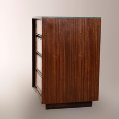 Mid-Century Modern Drexel Walnut Three-Drawer Side Stand, Perspective