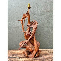 Vintage Mid-Century Modern Driftwood Lamp