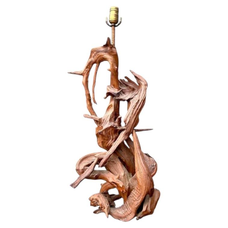 Vintage Mid-Century Modern Driftwood Lamp For Sale
