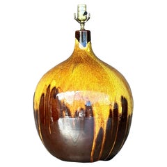 Vintage Mid-Century Modern Drip Glaze Lamp