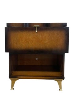 Vintage Mid-Century Modern Drop-Front Nightstand / Bedside Cabinet.