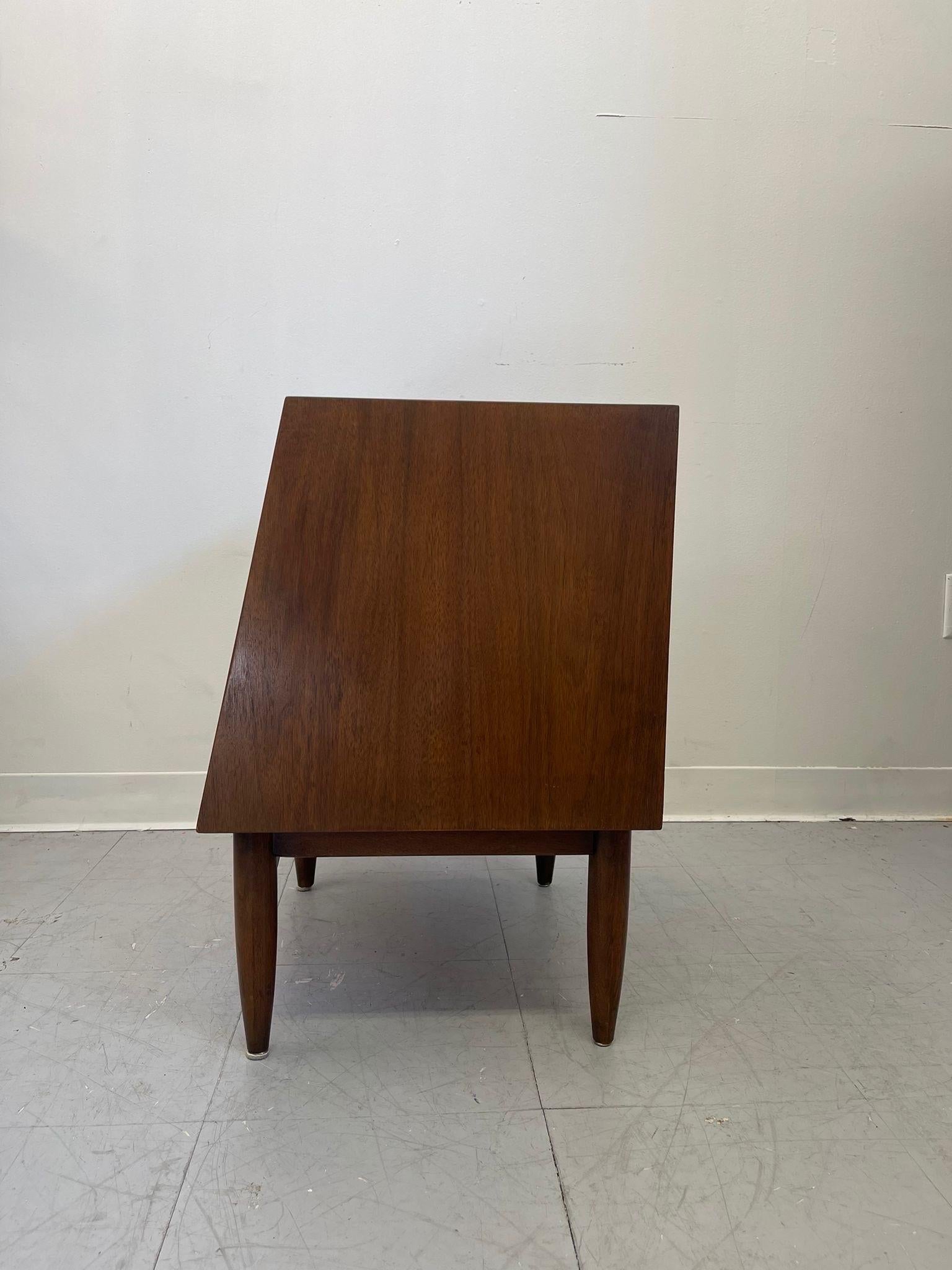 Vintage Mid Century Modern Drop Front Nightstand From American Martins Villie For Sale 1