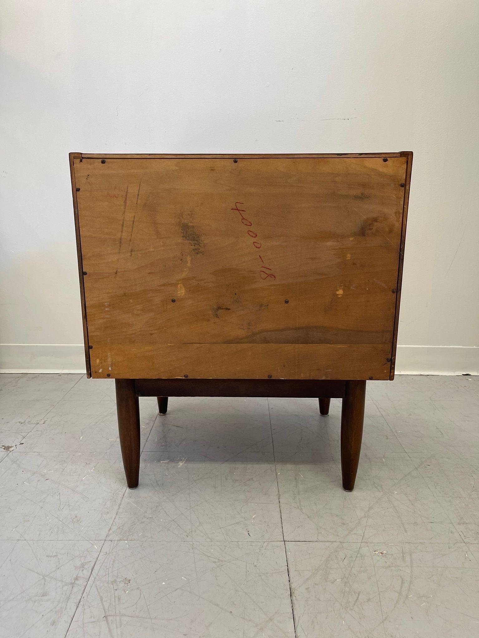 Vintage Mid Century Modern Drop Front Nightstand From American Martins Villie For Sale 2