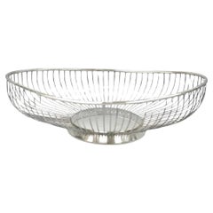 Vintage Mid Century Modern Eales Italy Silver Plated Wire Fruit Bread Basket