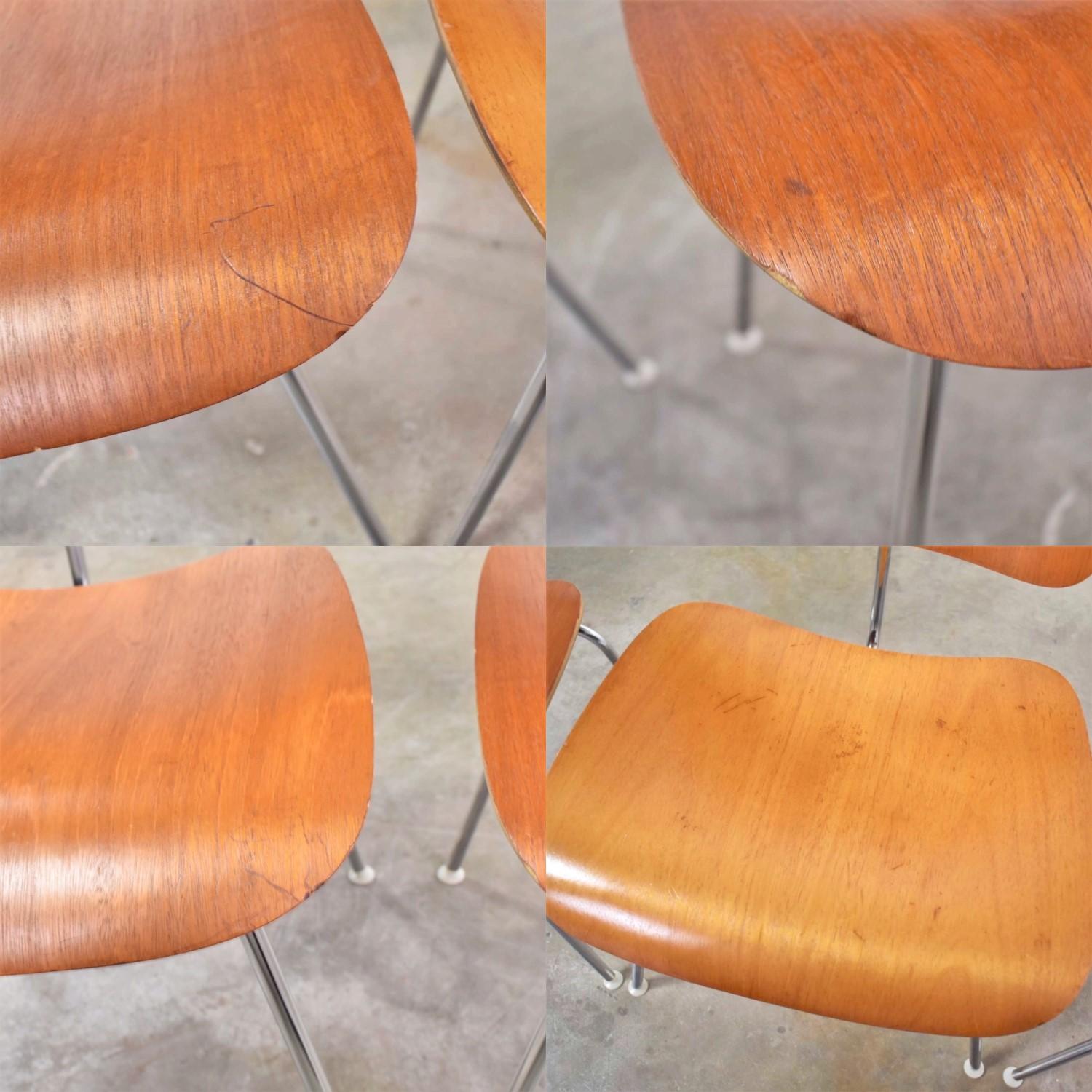 Vintage Mid-Century Modern Eames DCM Dining Chairs for Herman Miller Set of 4 7