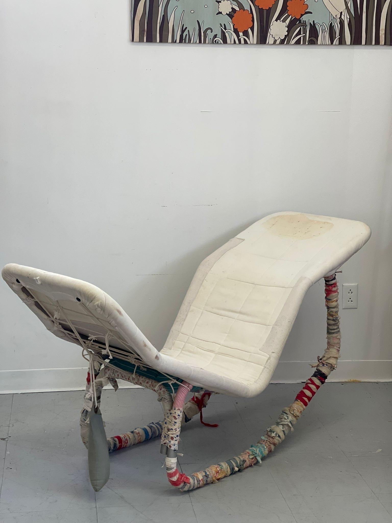 Vintage Mid Century Modern Edgar Bartolucci Embellished Italian Rocking Chair For Sale 3