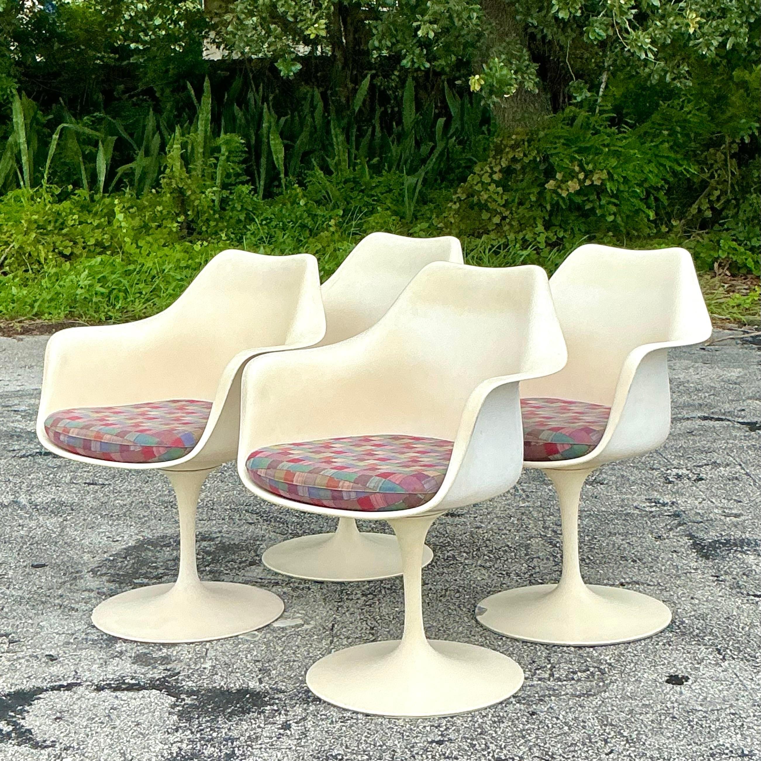 Aluminum Vintage Mid-Century Modern Eero Sarrinen for Knoll Br50 Chairs - Set of 4 For Sale