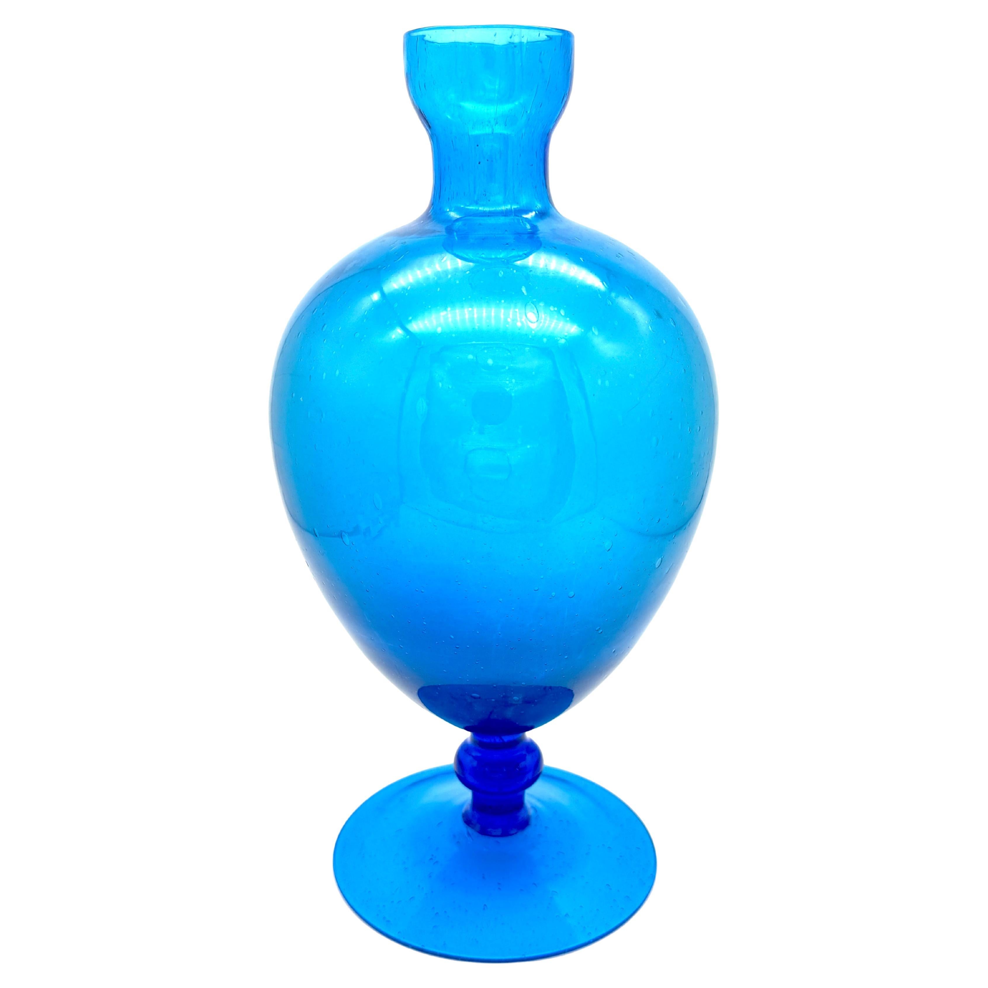 Vintage Mid Century  Vase moderne bleu électrique