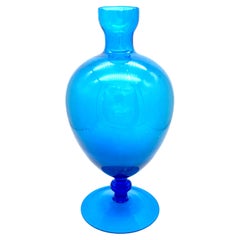Vintage de mediados de siglo  Jarrón moderno azul eléctrico