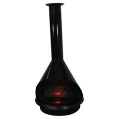 Vintage Mid Century Modern Electric Preway Conical Style Fireplace Jet Black