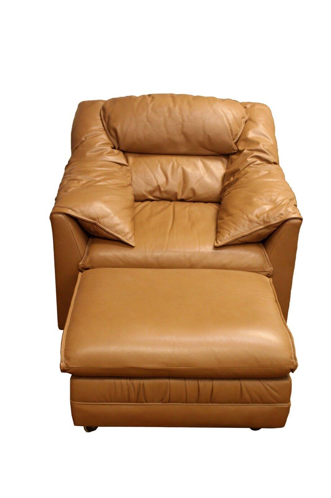 For your consideration is this comfy classic Emerson's Leather lounge chair and ottoman. Dimensions: Chair: 38