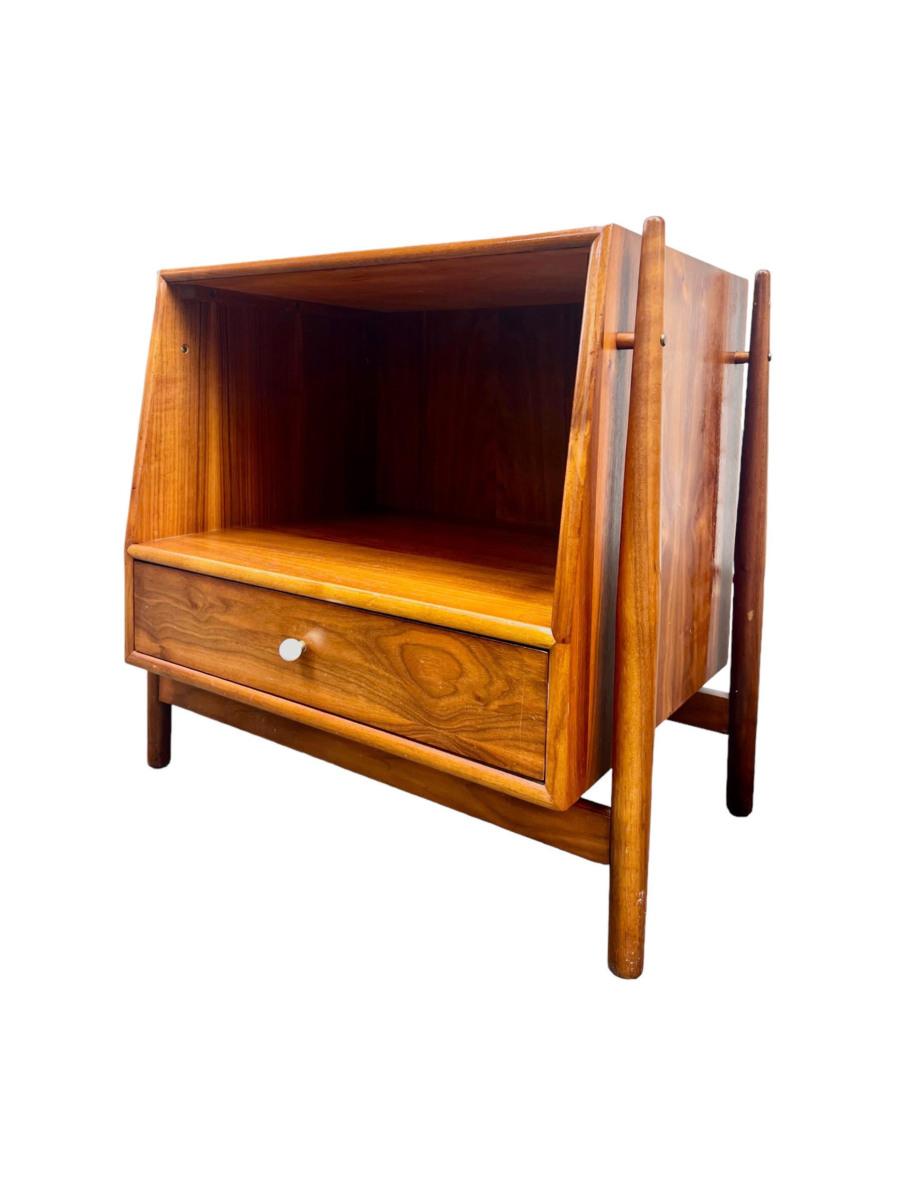 Vintage Mid Century Modern End Table Set Dovetail Drawers by Kipp ...
