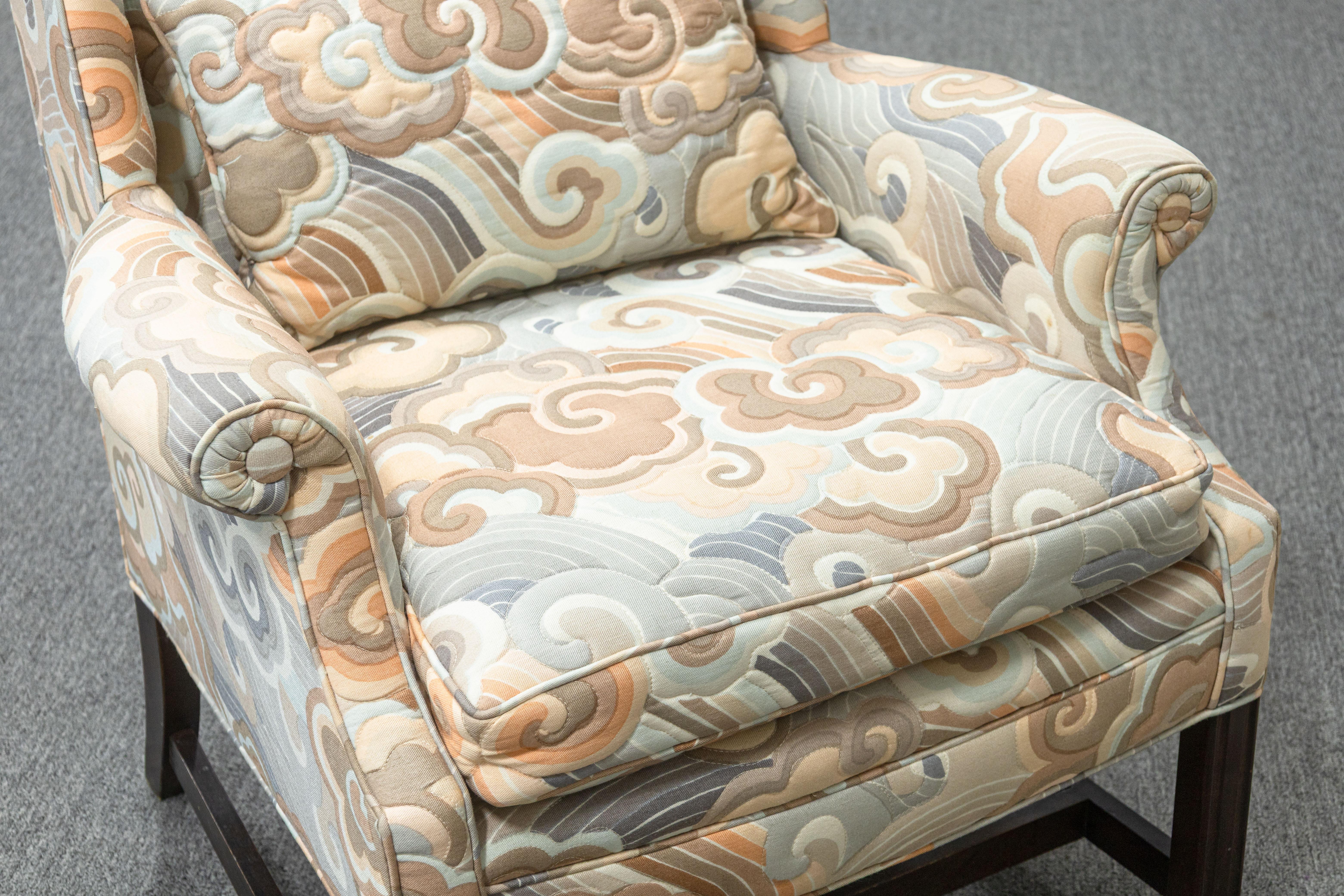 Mid-Century Modern Vintage Mid Century Modern Erwin Lambeth Lounging Armchair and Ottoman For Sale