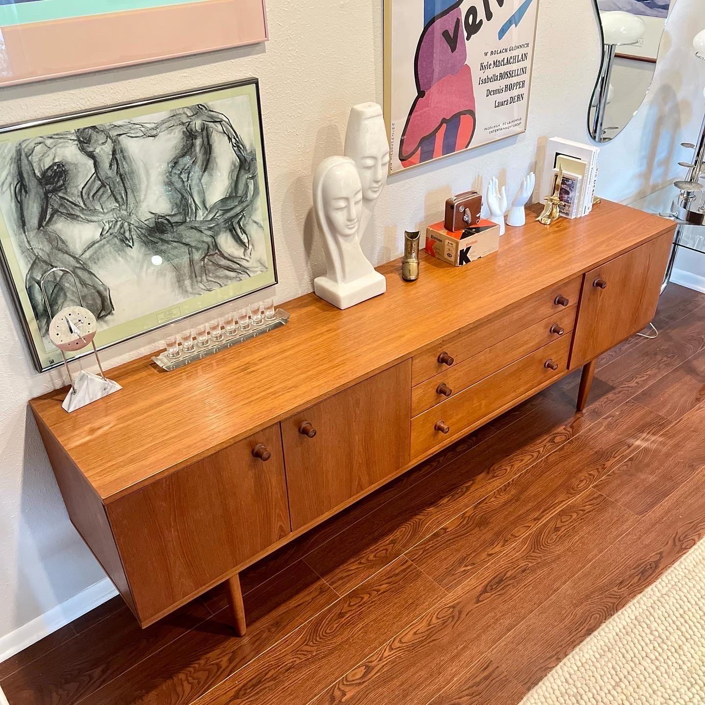 Vintage Mid-Century Modern Extra Wide Sideboard by Avalon 4
