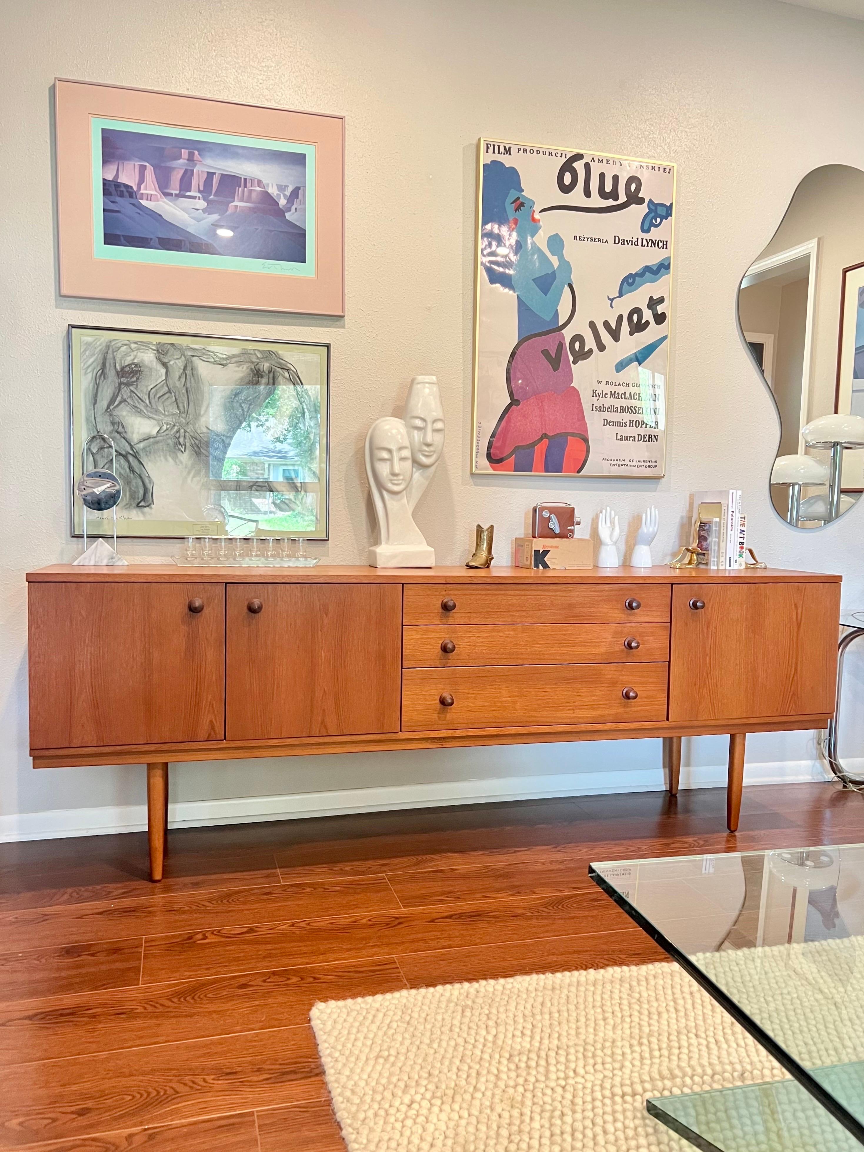 Teak Vintage Mid-Century Modern Extra Wide Sideboard by Avalon