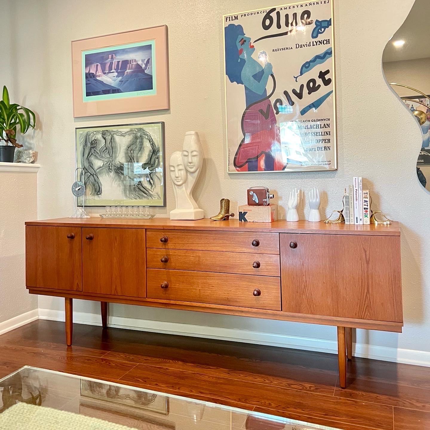 Vintage Mid-Century Modern Extra Wide Sideboard by Avalon 2