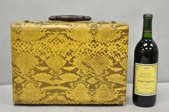 Vintage Mid Century Modern Faux Python Snakeskin Travel Toiletry Case Suitcase