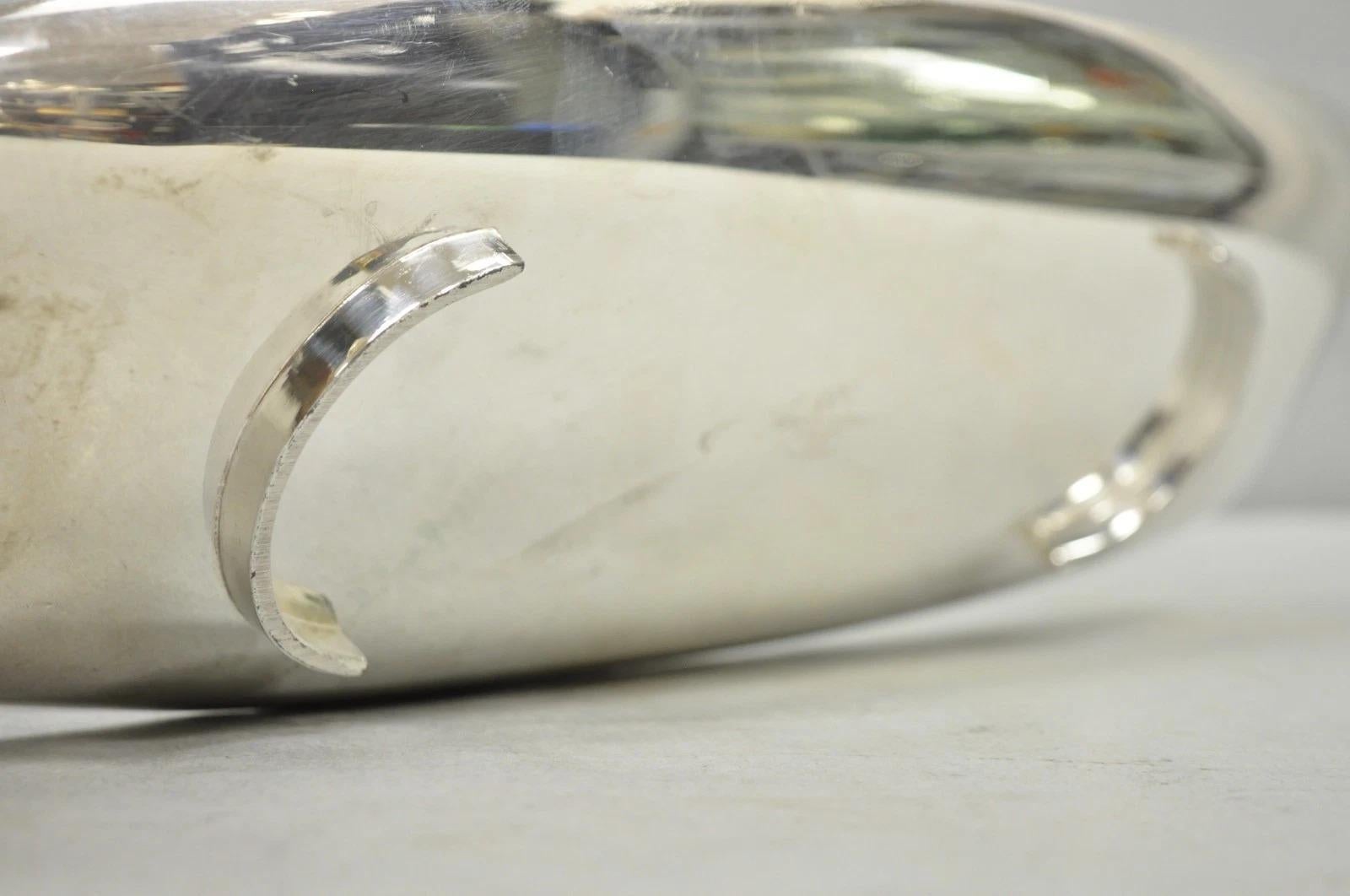 Unknown Vintage Mid Century Modern FB Rogers 529 Silver Plated Narrow Trinket Dish Pair For Sale