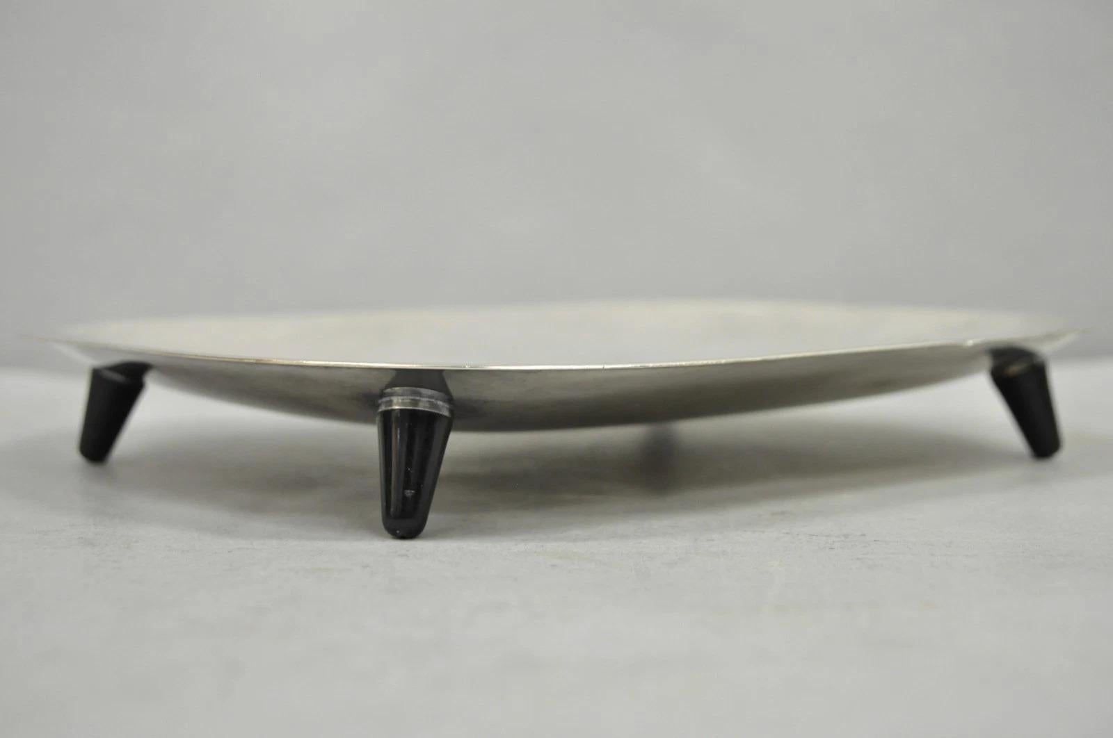 Mid-Century Modern Vintage Mid Century Modern FB Rogers 5812 Silver Plated Footed Trinket Dish For Sale