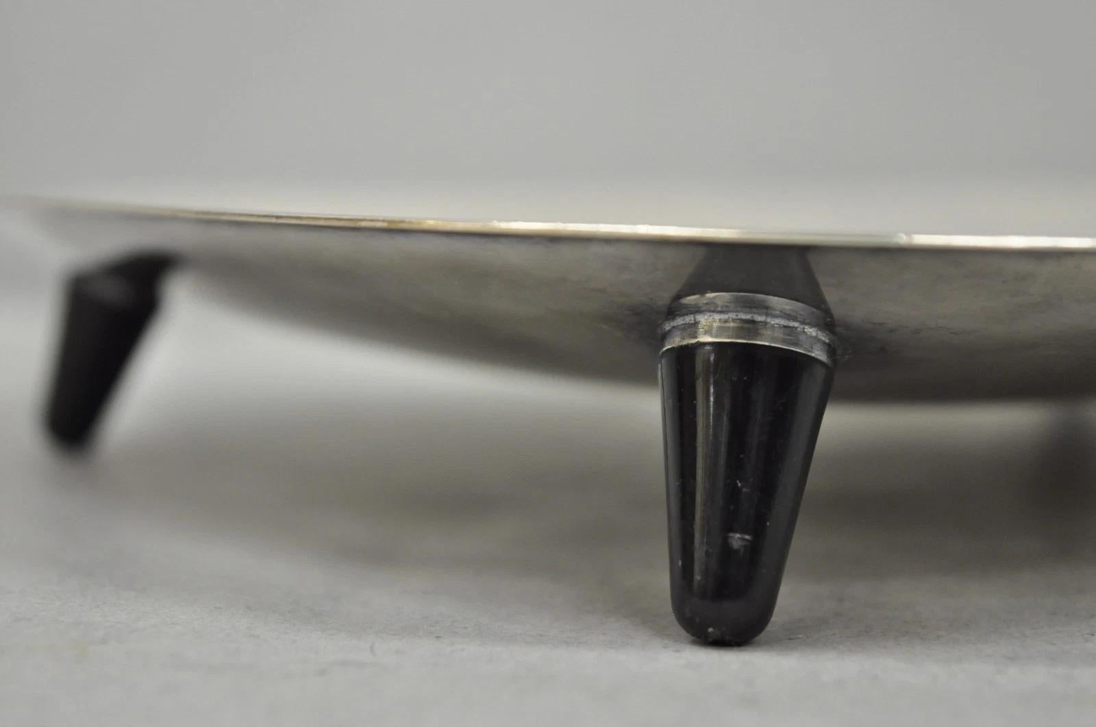 Unknown Vintage Mid Century Modern FB Rogers 5812 Silver Plated Footed Trinket Dish For Sale