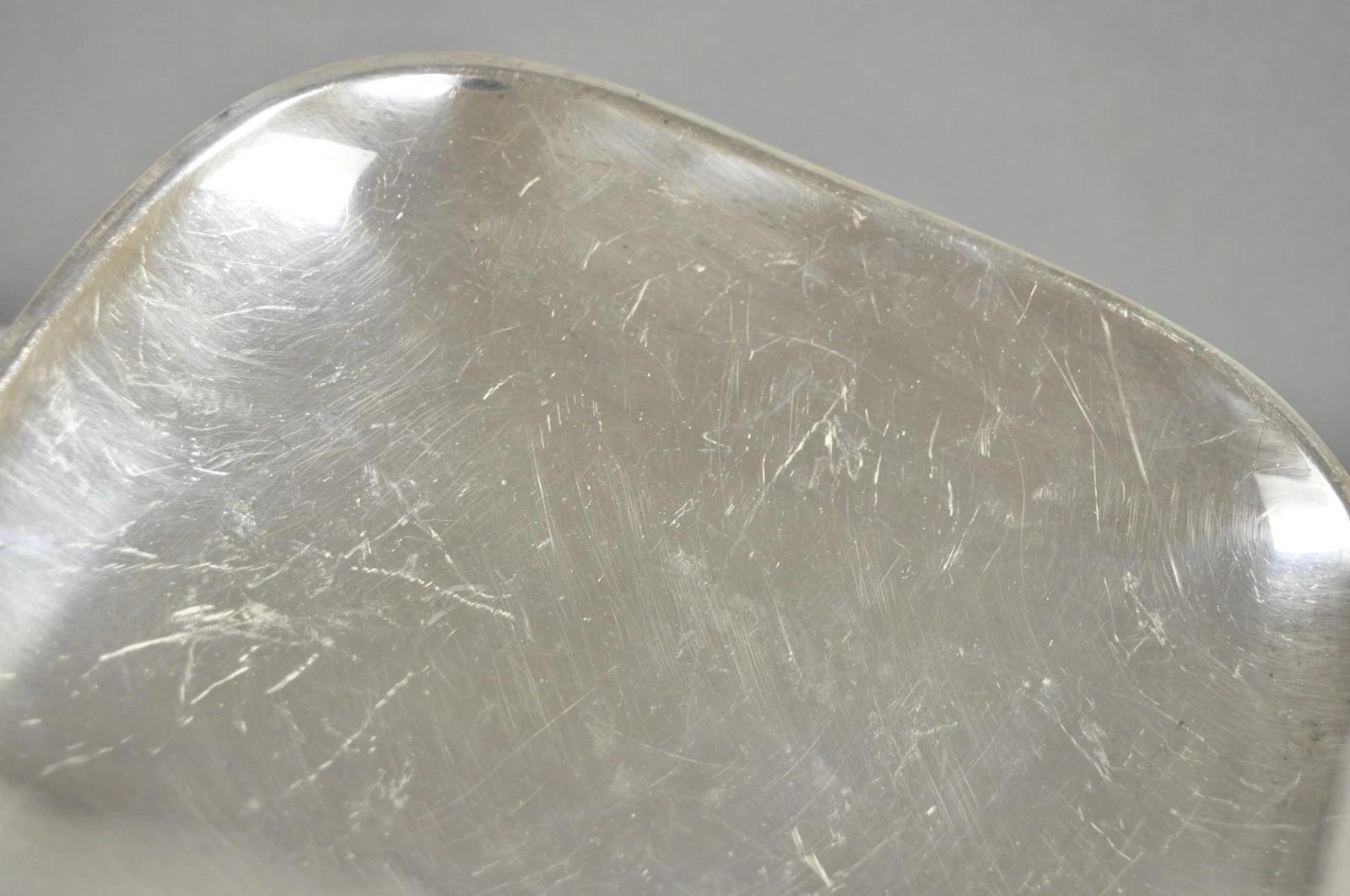 20th Century Vintage Mid Century Modern FB Rogers 5812 Silver Plated Footed Trinket Dish For Sale