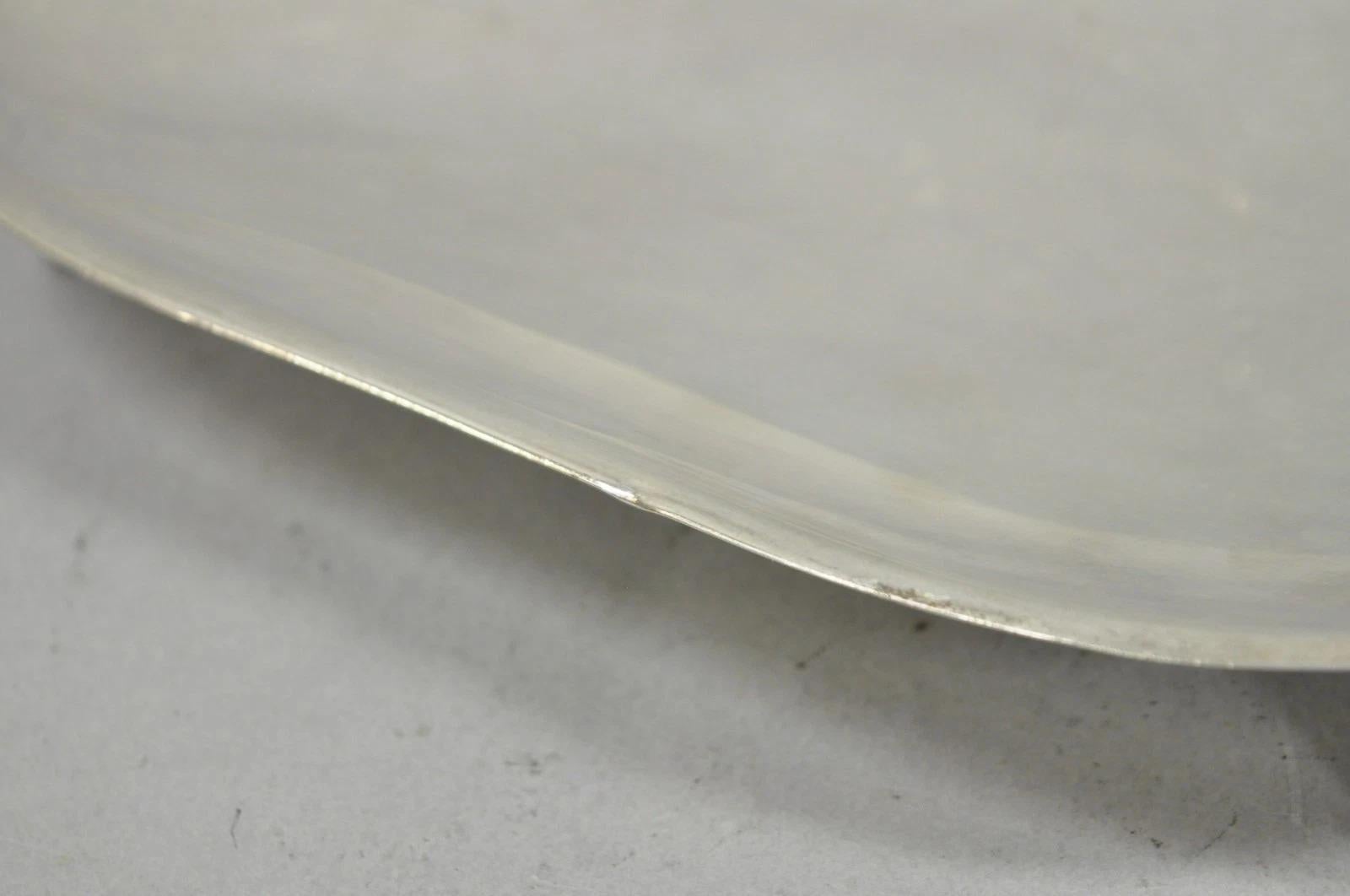 Vintage Mid Century Modern FB Rogers 5812 Silver Plated Footed Trinket Dish For Sale 1