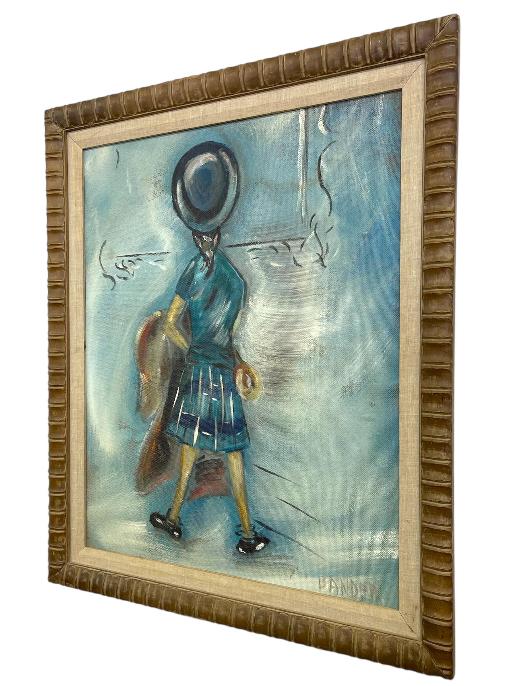 Vintage Mid-Century Modern Figurative Malerei 