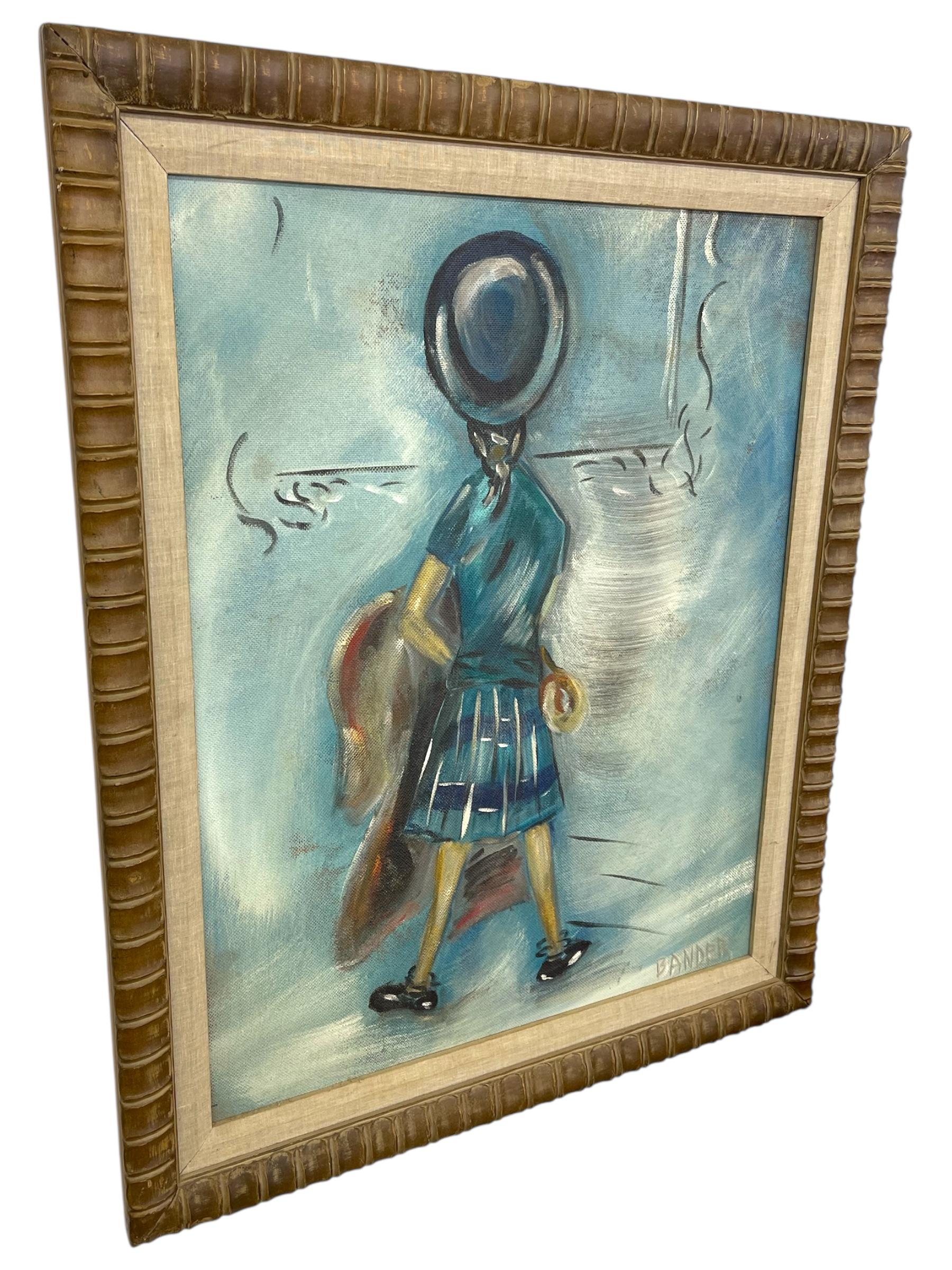 Vintage Mid-Century Modern Figurative Malerei 