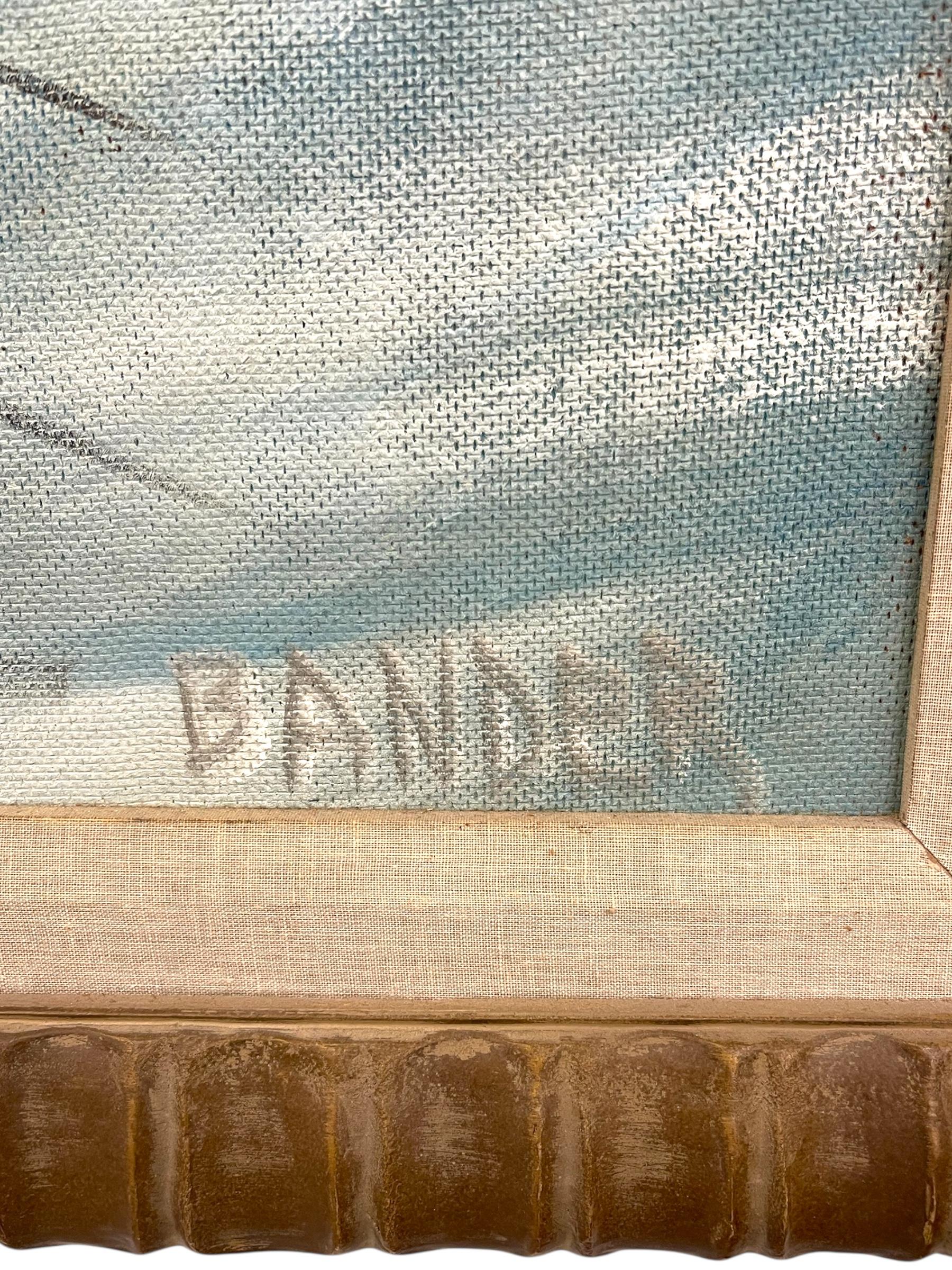 Vintage Mid-Century Modern Figurative Malerei 