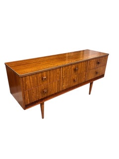 Vintage Mid Century Modern Figured Wood TV Media Console or Credenza