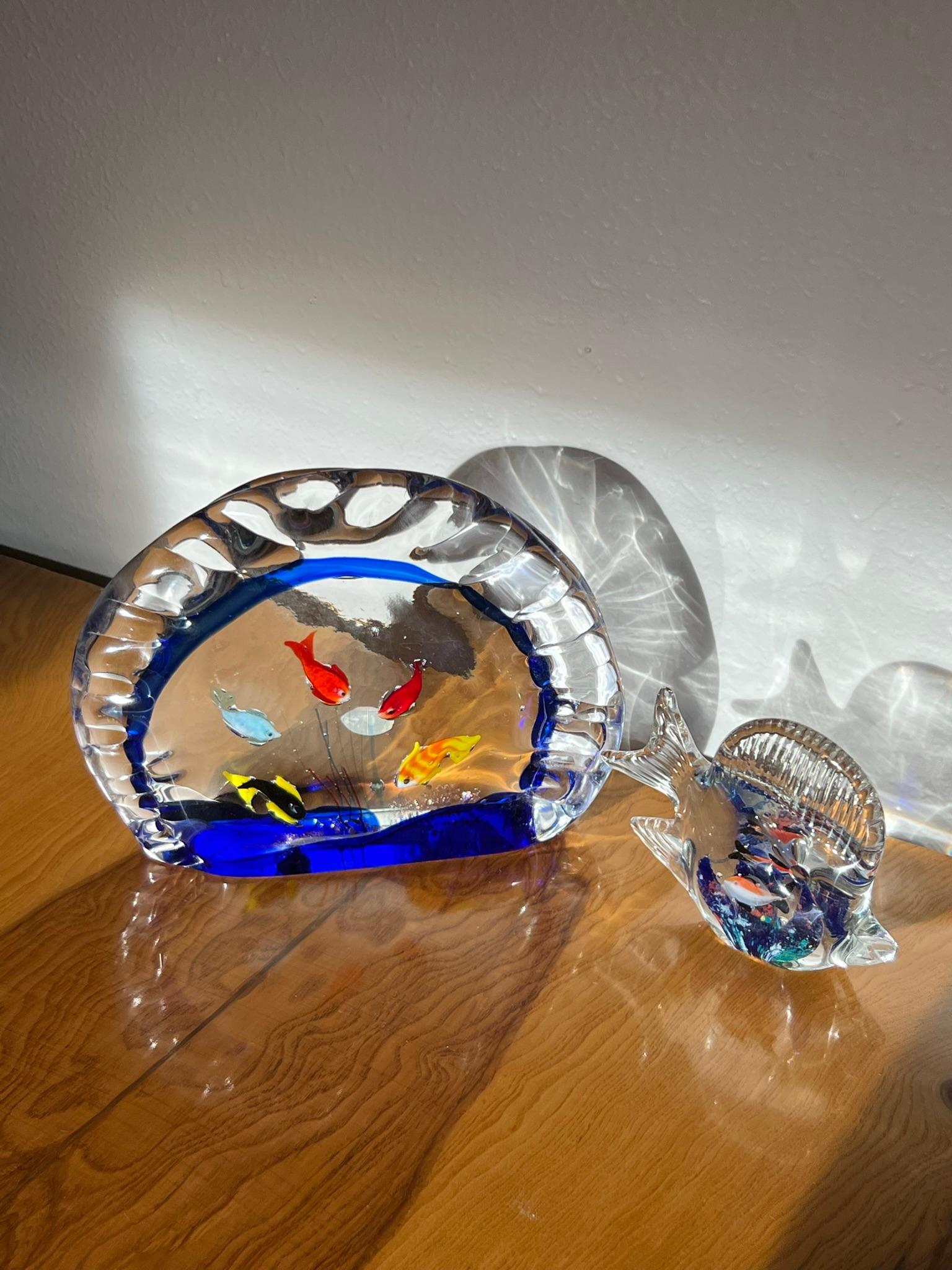 Vintage Mid-Century Modern Fish Aquarium Made of Murano Glass For Sale 1